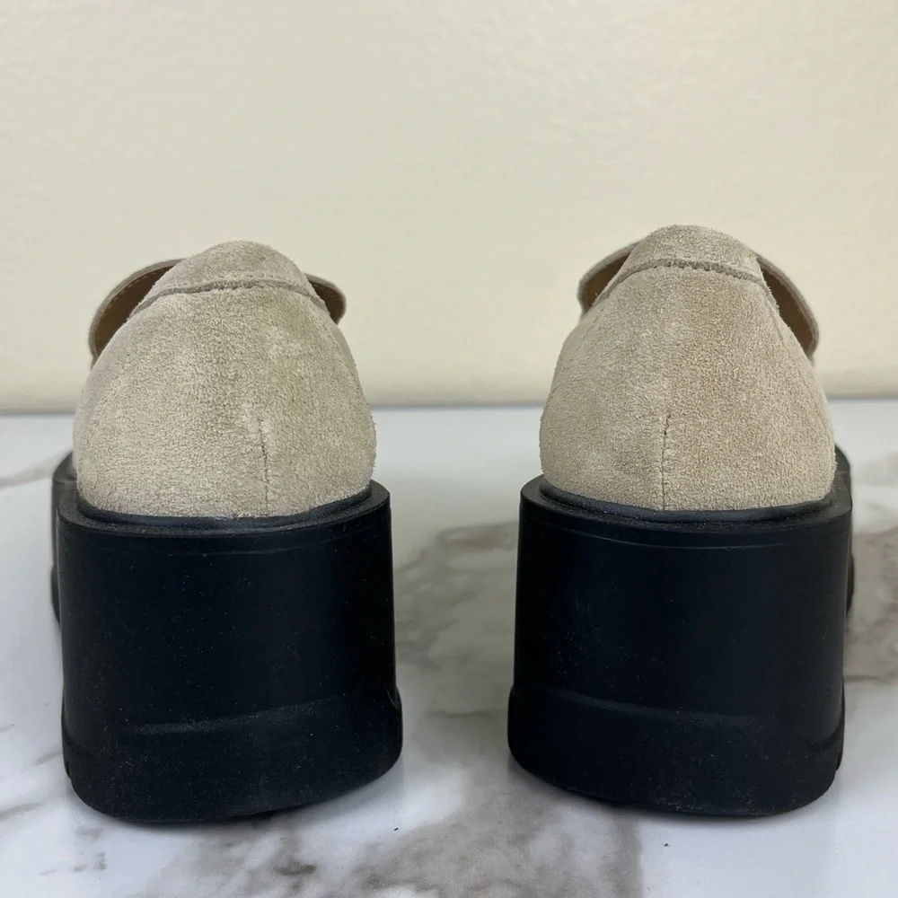 Free People Nico Cappuccino Suede Platform Loafer NEW Academia Shoes Preppy Work